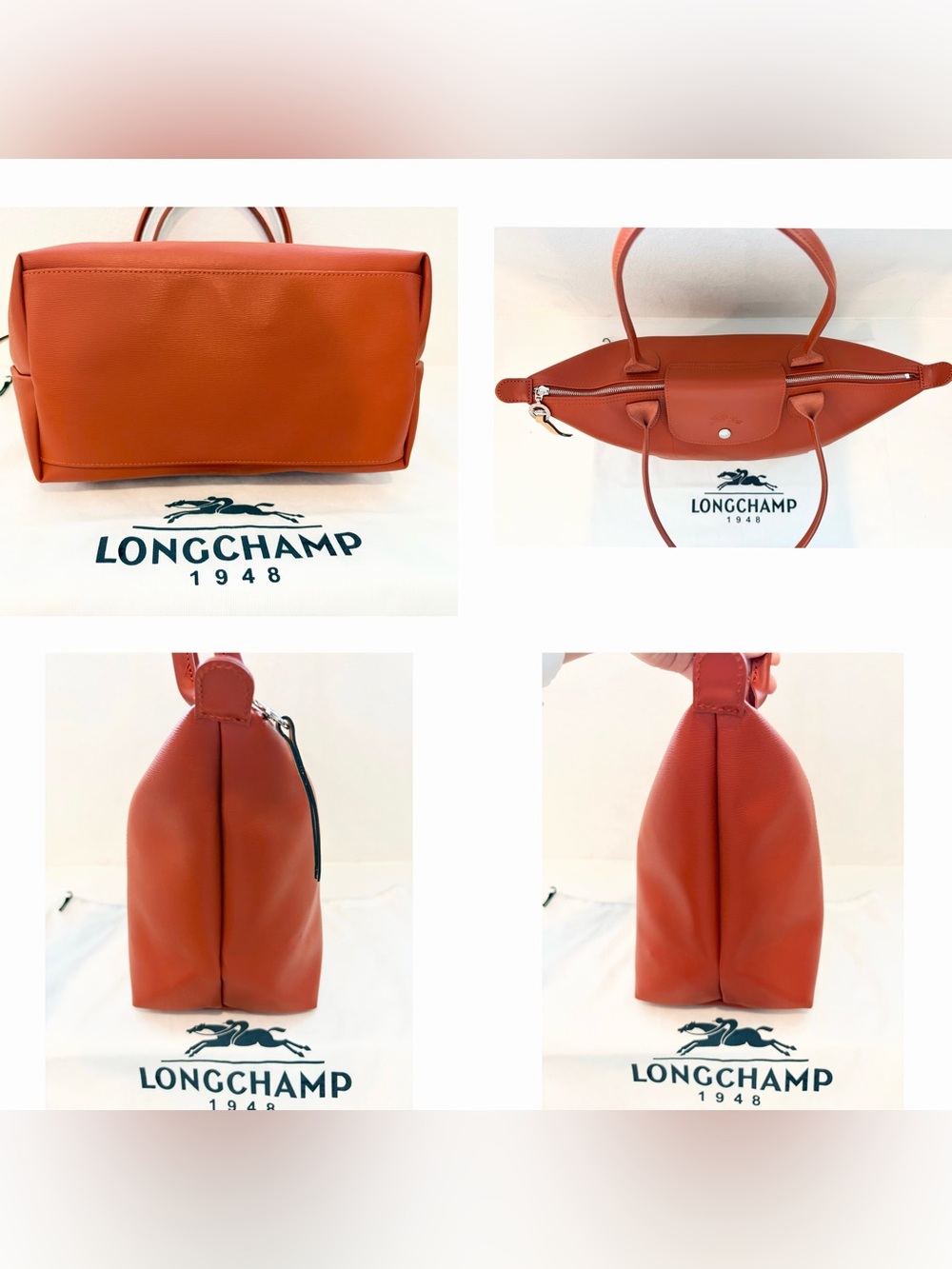 Authentic Longchamp Le Pliage City Medium Tote in Rust - Picture 13 of 15